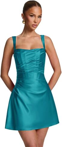 Satin Homecoming Dress for Teens Bodycon Square Neck HOCO Dress Tight Petite Short Cocktail Prom Gowns 2026 in Saudi Arabia