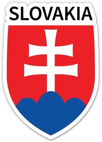 Squiddy Slovakia Coat of Arms Vinyl Sticker | Travel Souvenir Decal for Phone, Laptop, Water Bottle | 3 inch high in Kuwait
