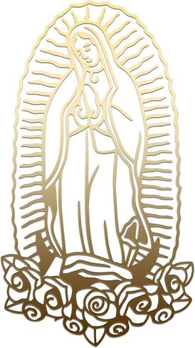 Virgin Mary Roses Sticker Vinyl Decal Notebook Car Window Laptop 4.5" x 8" (Gold) in Saudi Arabia