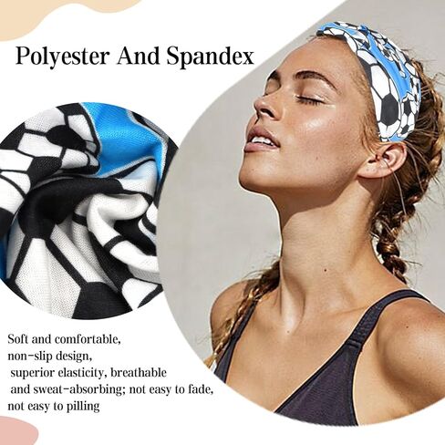 ANBALA 4 Pcs Soccer Headbands for Women Girls Boys Elastic Sweatband Headbands Adjustable Athletic Headband for Daily, Running, Football, and Outdoor Play in Kuwait
