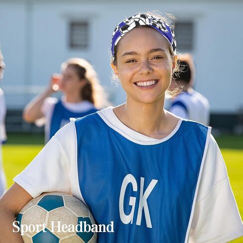 ANBALA 4 Pcs Soccer Headbands for Women Girls Boys Elastic Sweatband Headbands Adjustable Athletic Headband for Daily, Running, Football, and Outdoor Play in Kuwait