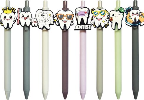 8 قطع أقلام الأسنان، ملحقات مساعد الأسنان اللطيفة، مجموعة أقلام الأسنان السوداء الجمالية لأطباء الأسنان، أخصائي صحة الأسنان، أساسيات الطلاب، مساعدي الأسنان، هدايا تقدير الأسبوع، Bluk in Kuwait