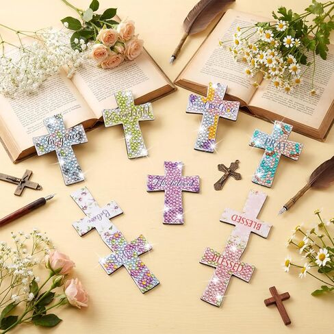 16 جهاز كمبيوتر شخصى عبر الماس الفن المسيحي الإشارات المرجعية المغناطيسية المسيحية الكتاب المقدس المرجعية هدية دينية مع آيات الكتاب المقدس الأزهار مقاطع الصفحة المغناطيسية لمحبي كتاب قراءة الكنيسة عيد الأم in Kuwait