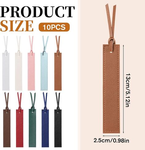 10 Pcs Classic Style Bookmarks with Leather Rope, Leathers Bookmarks with Tasse Page Markers Reading Gifts Classic Stitched Bookmark for Book Lovers, Readers, Book Marks for Men Women in Saudi Arabia