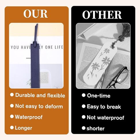 10 Pcs Classic Style Bookmarks with Leather Rope, Leathers Bookmarks with Tasse Page Markers Reading Gifts Classic Stitched Bookmark for Book Lovers, Readers, Book Marks for Men Women in Saudi Arabia