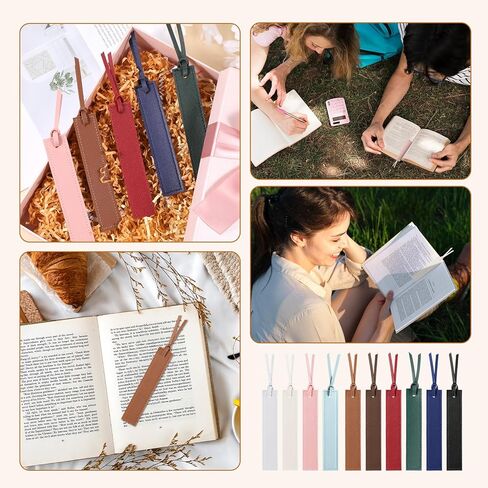 10 Pcs Classic Style Bookmarks with Leather Rope, Leathers Bookmarks with Tasse Page Markers Reading Gifts Classic Stitched Bookmark for Book Lovers, Readers, Book Marks for Men Women in Saudi Arabia
