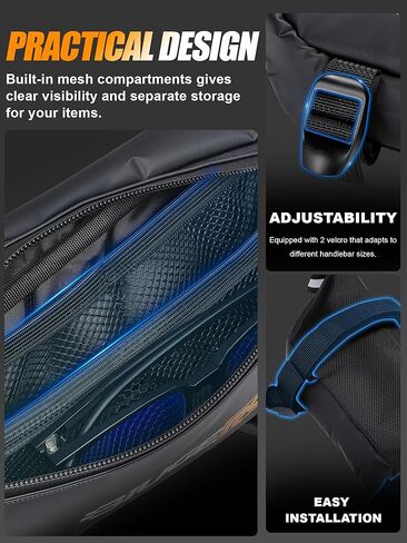 Electric Dirt Bike Handlebar Bag,Universal Ebike Handle Bar Storage Pouch for Tutti Soleil 01/Ridstar Q20/Surron Light Bee X LBX/Talaria X3 Sting MX3 R MX4 MX5/E Ride Pro in Saudi Arabia