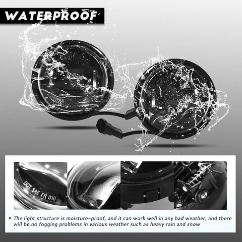 LED Fog Lights with Bulbs, Black Pair - Compatible with 2000-2015 Freightliner Columbia & 2004-2015 Century - Front Fog Lamp Assembly Replacement for Passenger and Driver Side in Saudi Arabia