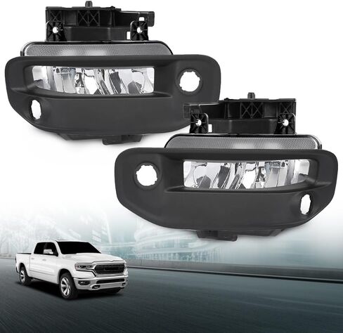 مجموعة مصابيح الضباب LED للمصد الأمامي LQI ودعامة وغطاء مصابيح الضباب متوافقة مع دودج رام 1500 2019-2021 68273291AB، 68273292AB، 68312234AB، 82215273AB، CH2592158، CH2593158 in Kuwait