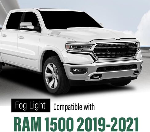مجموعة مصابيح الضباب LED للمصد الأمامي LQI ودعامة وغطاء مصابيح الضباب متوافقة مع دودج رام 1500 2019-2021 68273291AB، 68273292AB، 68312234AB، 82215273AB، CH2592158، CH2593158 in Kuwait