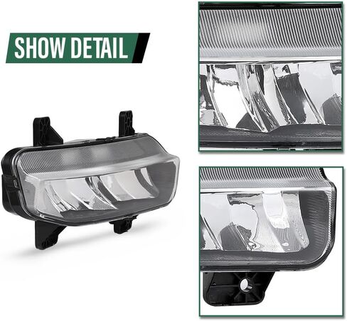 مجموعة مصابيح الضباب LED للمصد الأمامي LQI ودعامة وغطاء مصابيح الضباب متوافقة مع دودج رام 1500 2019-2021 68273291AB، 68273292AB، 68312234AB، 82215273AB، CH2592158، CH2593158 in Kuwait