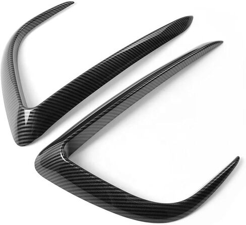 Carbon Pattern Fog Light Trim Cover Set for Tesla Model Y Legacy (2020-2025) – Custom Fit Front Bumper Fog Lamp Frame, Gloss Black ABS Exterior Accessories in Saudi Arabia