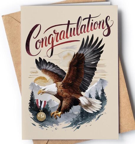 Eagle Scout Card - Boy Scout BSA Achievement Greeting Card - Congrats for Court of Honor Ceremony, National Eagle Scout Day or Graduation - Congratulations on Earning Rank Scouts BSA - NUM 297 in Saudi Arabia