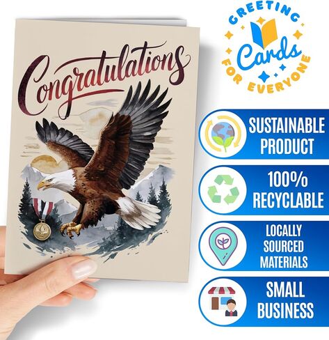Eagle Scout Card - Boy Scout BSA Achievement Greeting Card - Congrats for Court of Honor Ceremony, National Eagle Scout Day or Graduation - Congratulations on Earning Rank Scouts BSA - NUM 297 in Saudi Arabia