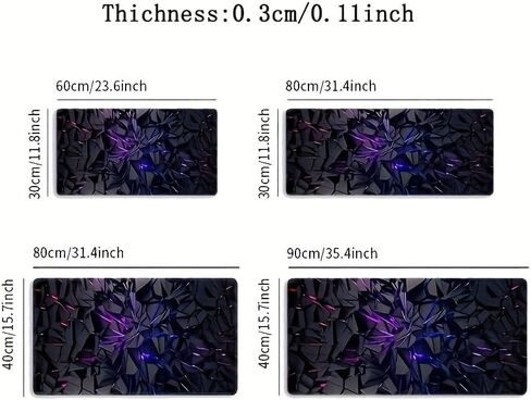 Extra-Large Futuristic Black Mouse Pad with Vibrant Neon Lines Rubber Base & Precision Edge Stitching - Durable Desk Mat for Gaming & Office Decor in Saudi Arabia