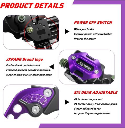 Left & Right Motorcycle 7/8 Inch 22mm Handlebar Brake Master Cylinder Clutch CNC Lever Upgrade Universal for Yamaha Harley Kawasaki Suzuki Honda, Piston Diameter 12.7mm (Purple) in Saudi Arabia