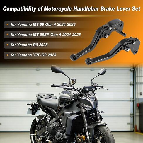1Pair Short Motorcycle Brake Clutch Levers for Yamaha MT-09SP Gen 4 2024 2025 Handle Brake Levers Set for Yamaha YZF-R9 2025 Black in Saudi Arabia