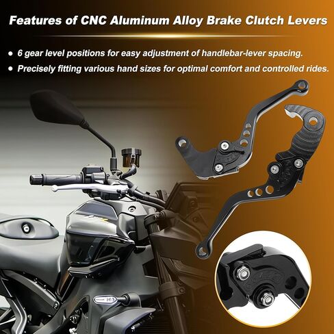 1Pair Short Motorcycle Brake Clutch Levers for Yamaha MT-09SP Gen 4 2024 2025 Handle Brake Levers Set for Yamaha YZF-R9 2025 Black in Saudi Arabia