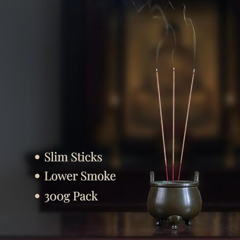 I H INCENSE HOUSE+ - أعواد بخور Wuchen Agarwood Joss 30 سم، 300 جرام (حوالي 380-420 أعواد رفيعة ومنخفضة الدخان) - بخور تقليدي من الخيزران للطقوس والصلاة والعبادة اليومية (1) in Kuwait