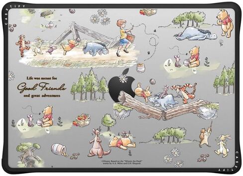 CASETiFY Impact MacBook Pro 14" (M1-M5) Case [Winnie The Pooh Colab/Cushioned Impact Corners/Scratch-Resistant/Anti-Slip Grip] - Map Medley - Clear Black in Saudi Arabia