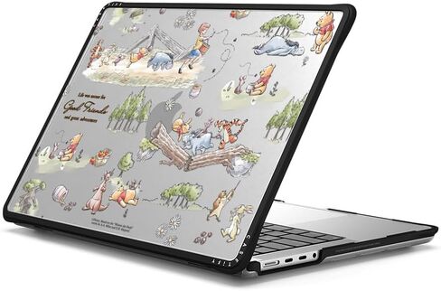 CASETiFY Impact MacBook Pro 14" (M1-M5) Case [Winnie The Pooh Colab/Cushioned Impact Corners/Scratch-Resistant/Anti-Slip Grip] - Map Medley - Clear Black in Saudi Arabia
