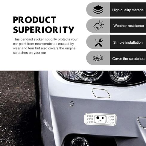 7 قطع من ملصقات ضمادات السيارات، ملصقات لاصقة سيارات كرتونية مضحكة مع شكلين، ملصق ضمادة من الفينيل المقاوم للماء لأضرار السيارة، ملصقات لطيفة لمساعدات الفرقة، ديكور خارجي تلقائي عالمي (أسود) in Kuwait