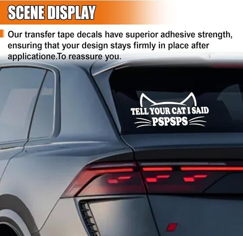 Tell Your Cat I Said Pspsps Car Sticker Decal, 6.2" × 2.7" Waterproof Truck Window Bumper Vinyl Decal, Funny Cute Car Decoration Accessories for Laptop Luggage Computer Phone (1PC) in Saudi Arabia