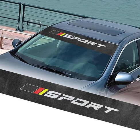 Universal Front Rear Windshield Window Banner Vinyl Decal Transparent Window Sticker Car Window Body Trunk Headlight Decoration Sticker Black in Kuwait