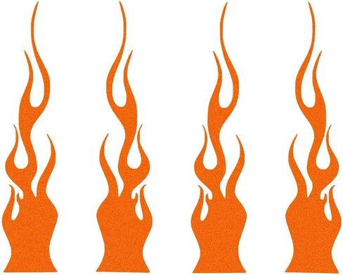 4 قطع ملصق عاكس لهب السيارة، ملصقات مقاومة للماء بنمط اللهب الرياضي للسباق، ملصقات عاكسة للخدش لتزيين الدراجات النارية والدراجات وألواح التزلج، وإكسسوارات السيارة (برتقالي) in Kuwait