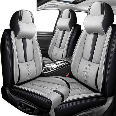 Front Set Leather Seat Covers for Toyota Sienna 1998-2024,Breathable and Waterproof Faux Leather Automotive Seat Cover,Full Wrapping Edge Car Seat Cushion Covers(Black Red,2PCS) in Saudi Arabia