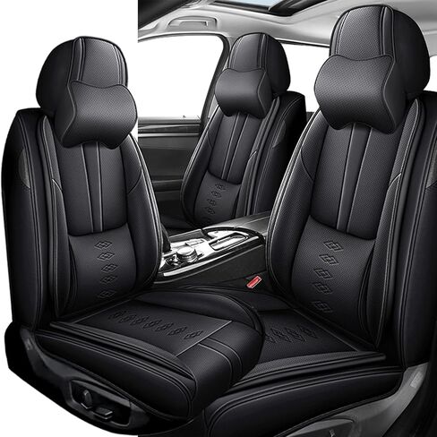 Front Set Leather Seat Covers for Toyota Sienna 1998-2024,Breathable and Waterproof Faux Leather Automotive Seat Cover,Full Wrapping Edge Car Seat Cushion Covers(Black Red,2PCS) in Saudi Arabia
