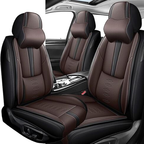 Front Set Leather Seat Covers for Toyota Sienna 1998-2024,Breathable and Waterproof Faux Leather Automotive Seat Cover,Full Wrapping Edge Car Seat Cushion Covers(Black Red,2PCS) in Saudi Arabia