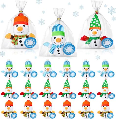 Poen 27 Pack Christmas Mini Plush Bears with Cards Set Jesus Winter Plush Bears Stuffed Animal for Classroom School Kids Exchange Prize Gifts Religious Bear Toy for Xmas Party Favors(Snowflake) in Saudi Arabia
