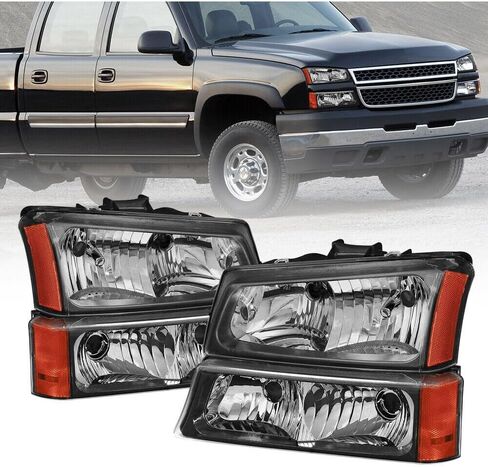 مصابيح المصد الأمامي الأسود ABS البلاستيك الإسكان لسيلفرادو 1500/2500/2500HD/3500 2003-2006 in Kuwait