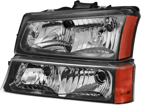 مصابيح المصد الأمامي الأسود ABS البلاستيك الإسكان لسيلفرادو 1500/2500/2500HD/3500 2003-2006 in Kuwait