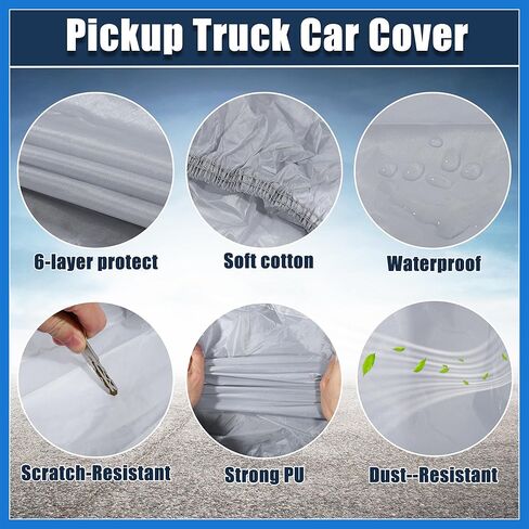 غطاء سيارة SUV لسيارة شيفروليه تاهو 4 أبواب 2007-2024 خارجي مقاوم للماء والشمس والأمطار والرياح والثلج حماية 190T PU مع سحاب باب السائق رمادي ملحقات السيارات in Kuwait