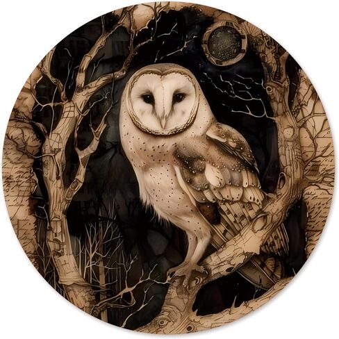 Vintage Dragonfly Round Mouse Pad, Dark Cottagecore Non-Slip Base Mousepad Gift, Vintage Moody Gifts Desktop Protection Mouse Mat for Computer Desk Home Office, 8.7x8.7 Inches in Kuwait