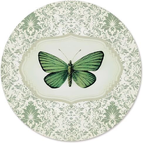 Vintage Dragonfly Round Mouse Pad, Dark Cottagecore Non-Slip Base Mousepad Gift, Vintage Moody Gifts Desktop Protection Mouse Mat for Computer Desk Home Office, 8.7x8.7 Inches in Kuwait