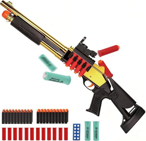 30 in Realistic Toy Foam Blaster Play Set, Shell Ejecting Soft Darts Blaster for Ages 14+ Years Old, Indoor Outdoor Gifts for Christmas Birthday in Saudi Arabia
