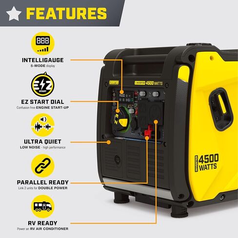 Champion Power Equipment 4500-Watt Wireless Remote Start Inverter Generator with Quiet Technology and CO Shield in Kuwait