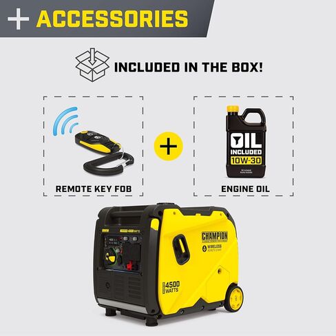 Champion Power Equipment 4500-Watt Wireless Remote Start Inverter Generator with Quiet Technology and CO Shield in Kuwait