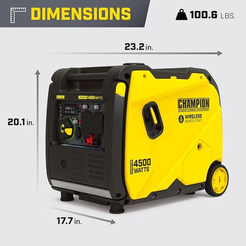 Champion Power Equipment 4500-Watt Wireless Remote Start Inverter Generator with Quiet Technology and CO Shield in Kuwait