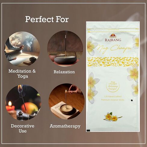صندوق أعواد راجرانج ناغ شامبا 120 جرام (120 عصا) معطرة ملفوفة يدويًا من أجل معطر غرفة المعبد واليوجا in Kuwait