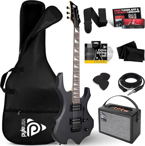 Pyle Heavy Metal Electric Guitar Axe w/ Amplifier Kit, Full Size Instrument w/ Practice Amp & Accessories in Kuwait
