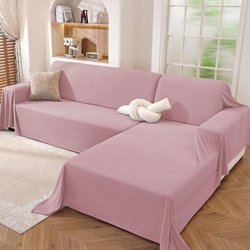 Sectional Couch Covers for Dogs 2 Pieces, Pet Couch Covers for Sectional Sofa, Washable L Shaped Couch Cover, Couch Blanket Furniture Protector (X-Large: 78" x 110" + 78" x 118", Off White) in Saudi Arabia