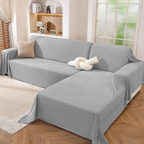 Sectional Couch Covers for Dogs 2 Pieces, Pet Couch Covers for Sectional Sofa, Washable L Shaped Couch Cover, Couch Blanket Furniture Protector (X-Large: 78" x 110" + 78" x 118", Off White) in Saudi Arabia
