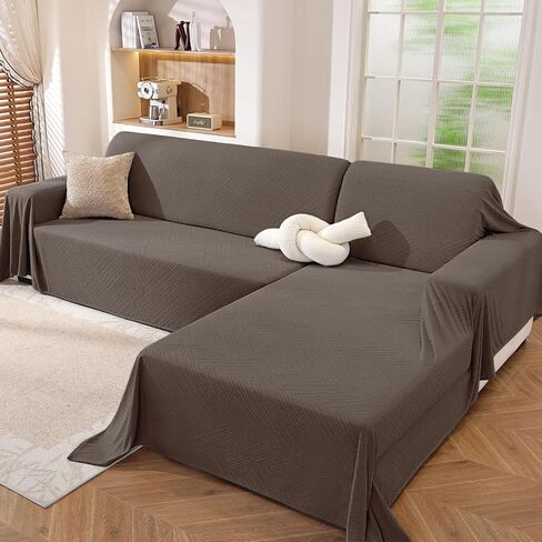 Sectional Couch Covers for Dogs 2 Pieces, Pet Couch Covers for Sectional Sofa, Washable L Shaped Couch Cover, Couch Blanket Furniture Protector (X-Large: 78" x 110" + 78" x 118", Off White) in Saudi Arabia