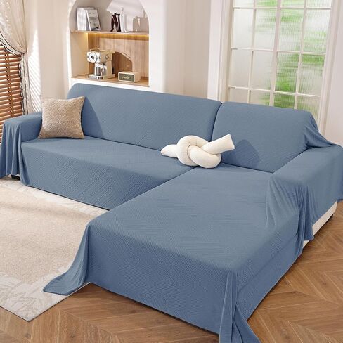 Sectional Couch Covers for Dogs 2 Pieces, Pet Couch Covers for Sectional Sofa, Washable L Shaped Couch Cover, Couch Blanket Furniture Protector (X-Large: 78" x 110" + 78" x 118", Off White) in Saudi Arabia