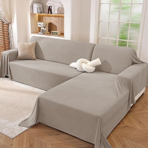 Sectional Couch Covers for Dogs 2 Pieces, Pet Couch Covers for Sectional Sofa, Washable L Shaped Couch Cover, Couch Blanket Furniture Protector (X-Large: 78" x 110" + 78" x 118", Off White) in Saudi Arabia