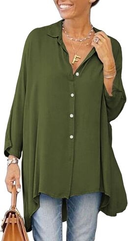 Womens Collar Loose Flowy Blouse 2026 Summer Lightweigh Casual in Saudi Arabia
